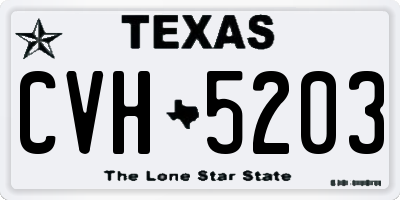 TX license plate CVH5203