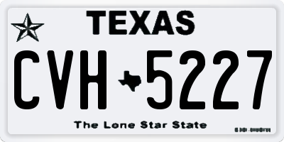 TX license plate CVH5227