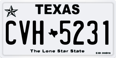 TX license plate CVH5231