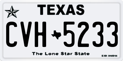 TX license plate CVH5233