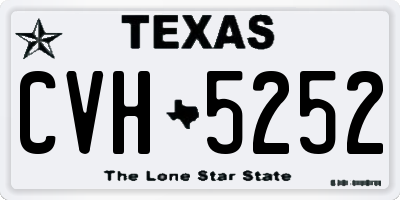 TX license plate CVH5252
