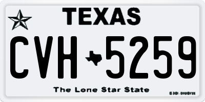 TX license plate CVH5259
