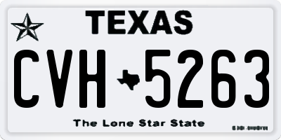 TX license plate CVH5263