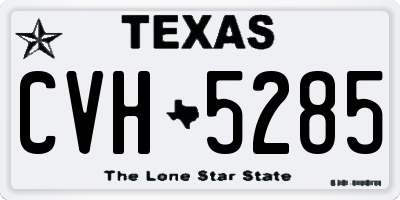 TX license plate CVH5285