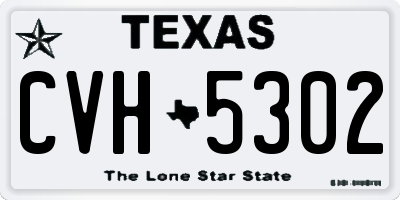 TX license plate CVH5302