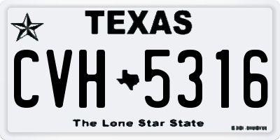 TX license plate CVH5316