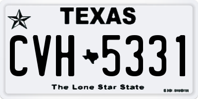 TX license plate CVH5331