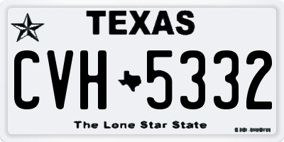 TX license plate CVH5332