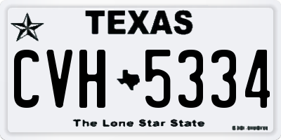 TX license plate CVH5334