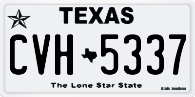 TX license plate CVH5337
