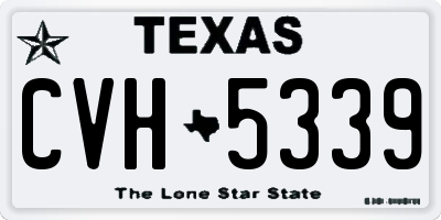 TX license plate CVH5339