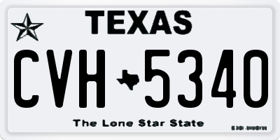 TX license plate CVH5340