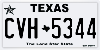 TX license plate CVH5344