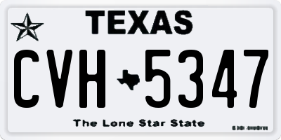 TX license plate CVH5347