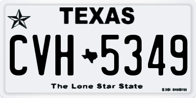 TX license plate CVH5349