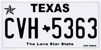 TX license plate CVH5363
