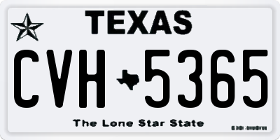 TX license plate CVH5365