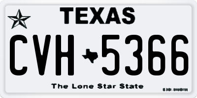 TX license plate CVH5366