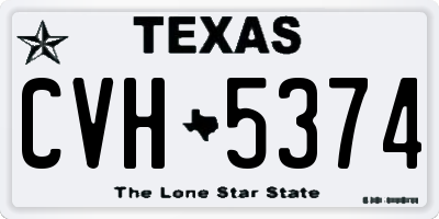TX license plate CVH5374