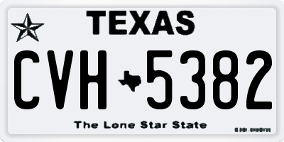 TX license plate CVH5382