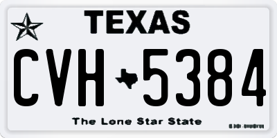TX license plate CVH5384