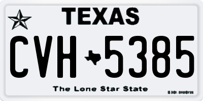 TX license plate CVH5385