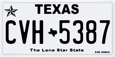 TX license plate CVH5387