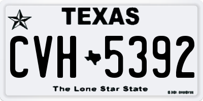 TX license plate CVH5392