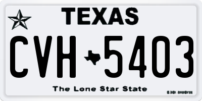 TX license plate CVH5403