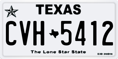 TX license plate CVH5412