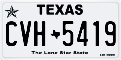 TX license plate CVH5419