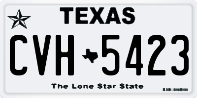 TX license plate CVH5423