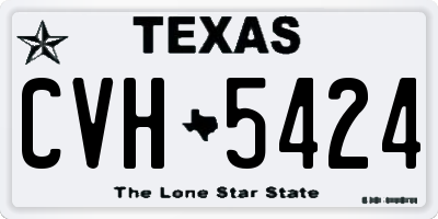 TX license plate CVH5424