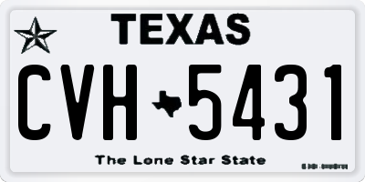 TX license plate CVH5431