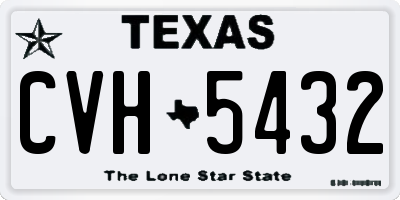 TX license plate CVH5432