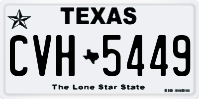 TX license plate CVH5449