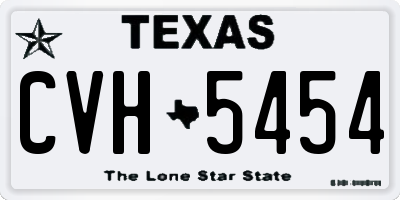 TX license plate CVH5454