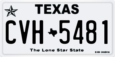TX license plate CVH5481