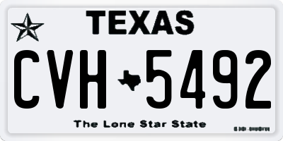 TX license plate CVH5492