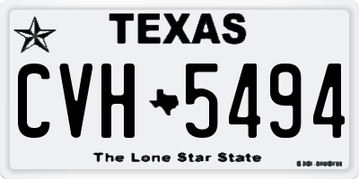 TX license plate CVH5494