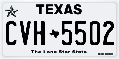 TX license plate CVH5502
