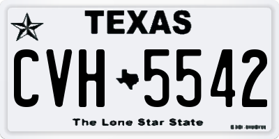 TX license plate CVH5542