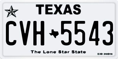 TX license plate CVH5543