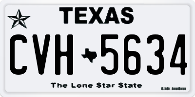TX license plate CVH5634