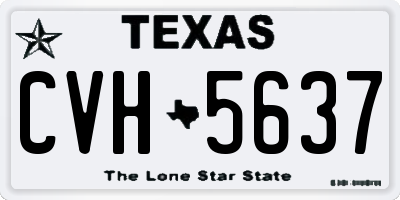 TX license plate CVH5637