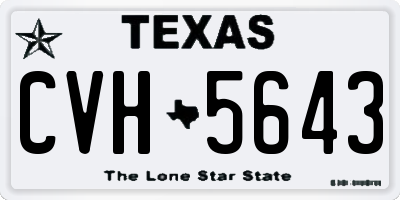 TX license plate CVH5643