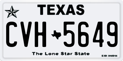 TX license plate CVH5649