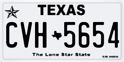 TX license plate CVH5654