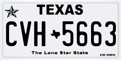 TX license plate CVH5663