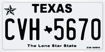 TX license plate CVH5670